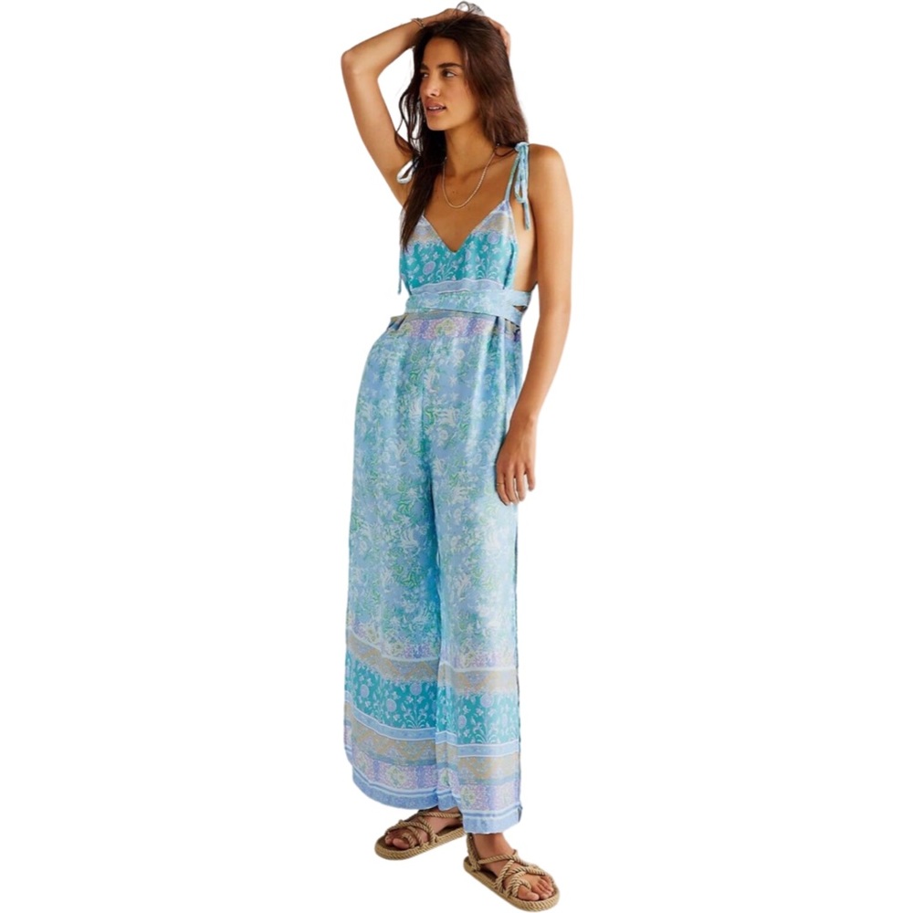 FREE PEOPLE Leona Mix Floral Jumpsuit, Size Small